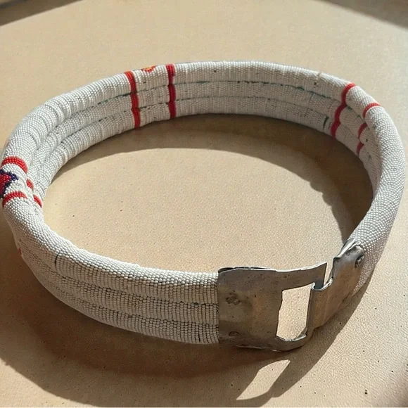 Vintage Zulu Beaded Belt – South African Tribal Waist Belt – Glass Seed Beads